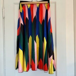 Love + Harmony Multicolor A-Line Skirt with Geometric Design
